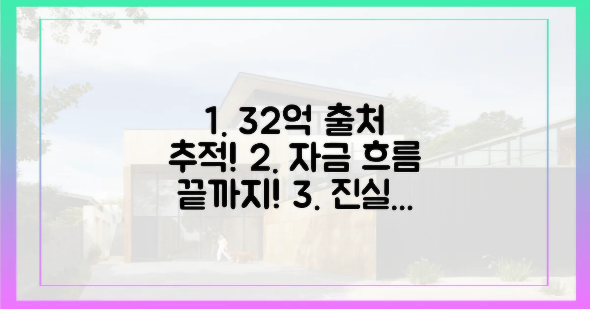 32억 출처, 자금 흐름 추적