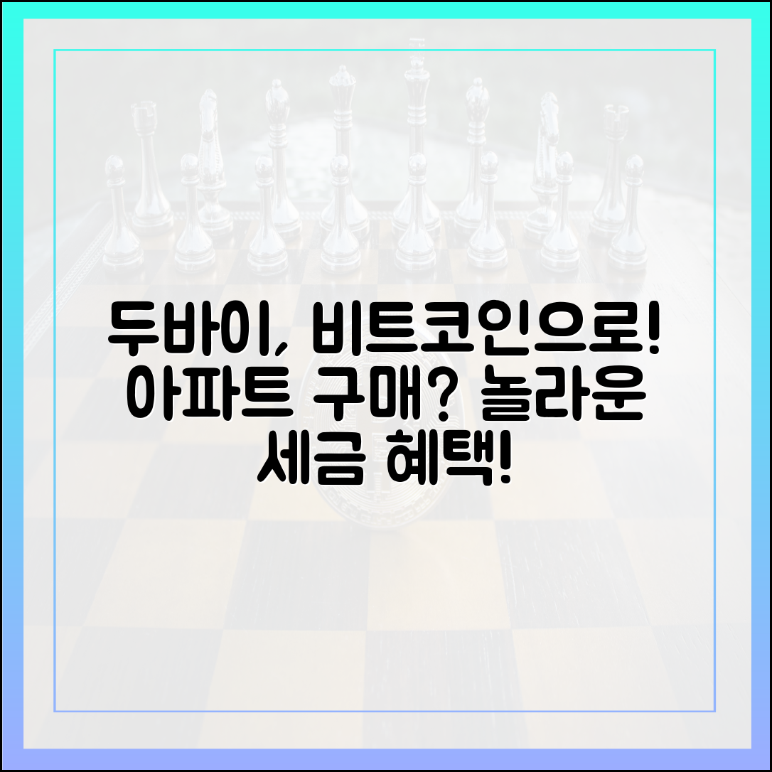 두바이, 비트코인으로 아파트? 놀라운 세금 혜택!