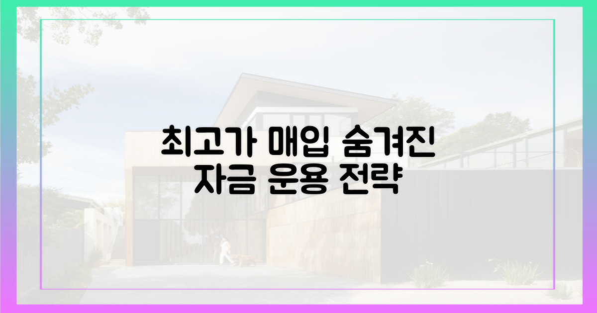 최고가 매입, 숨겨진 자금 운용 전략