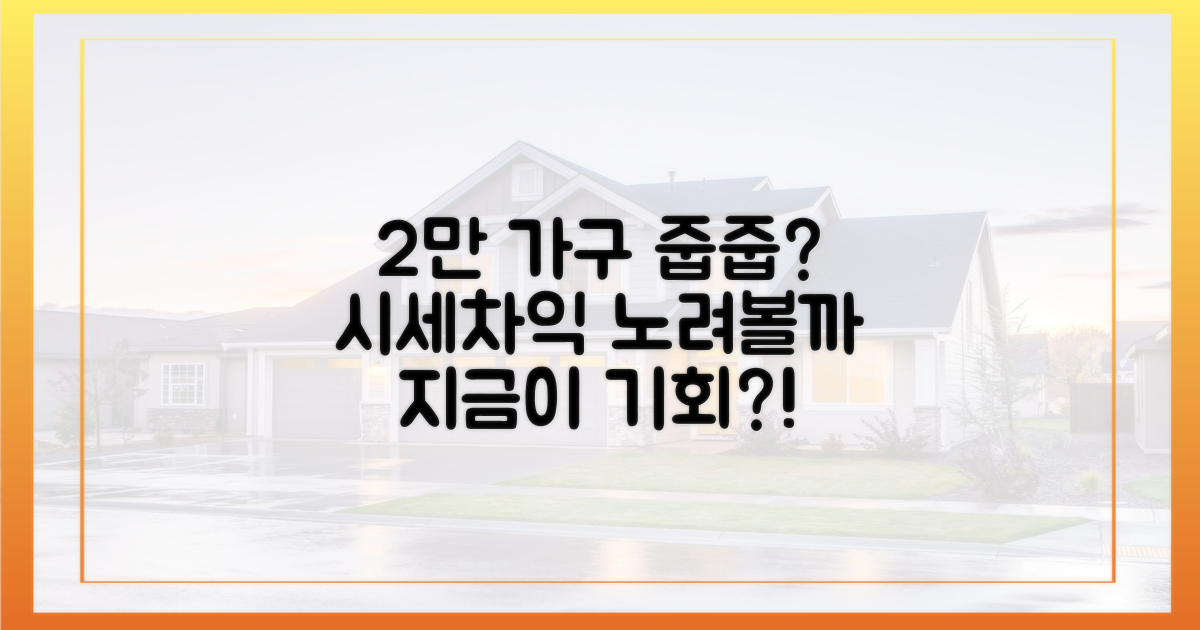 2만 가구, 시세차익 노려볼까