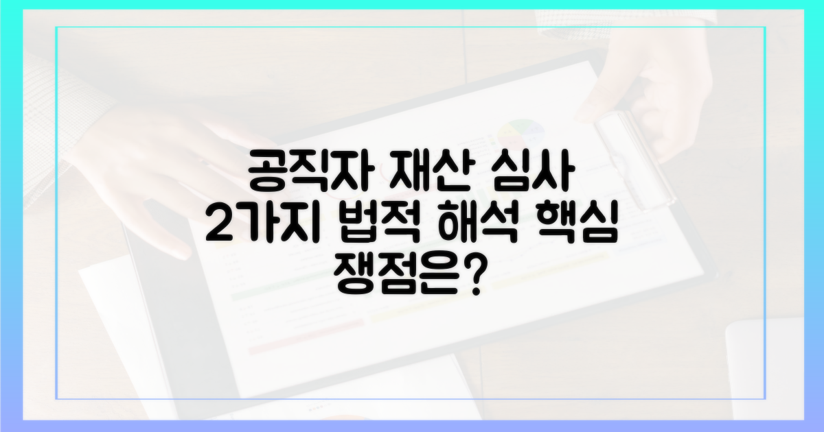 공직자 재산 심사, 2가지 법적 해석