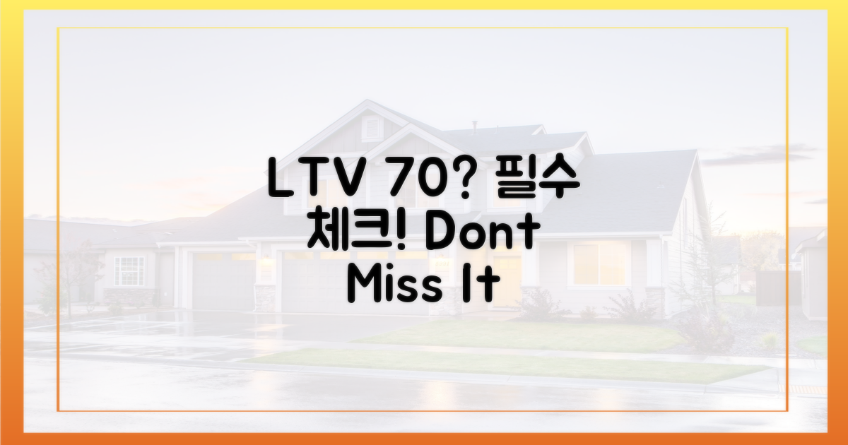 LTV 70% 기준, 꼭 파악하세요.