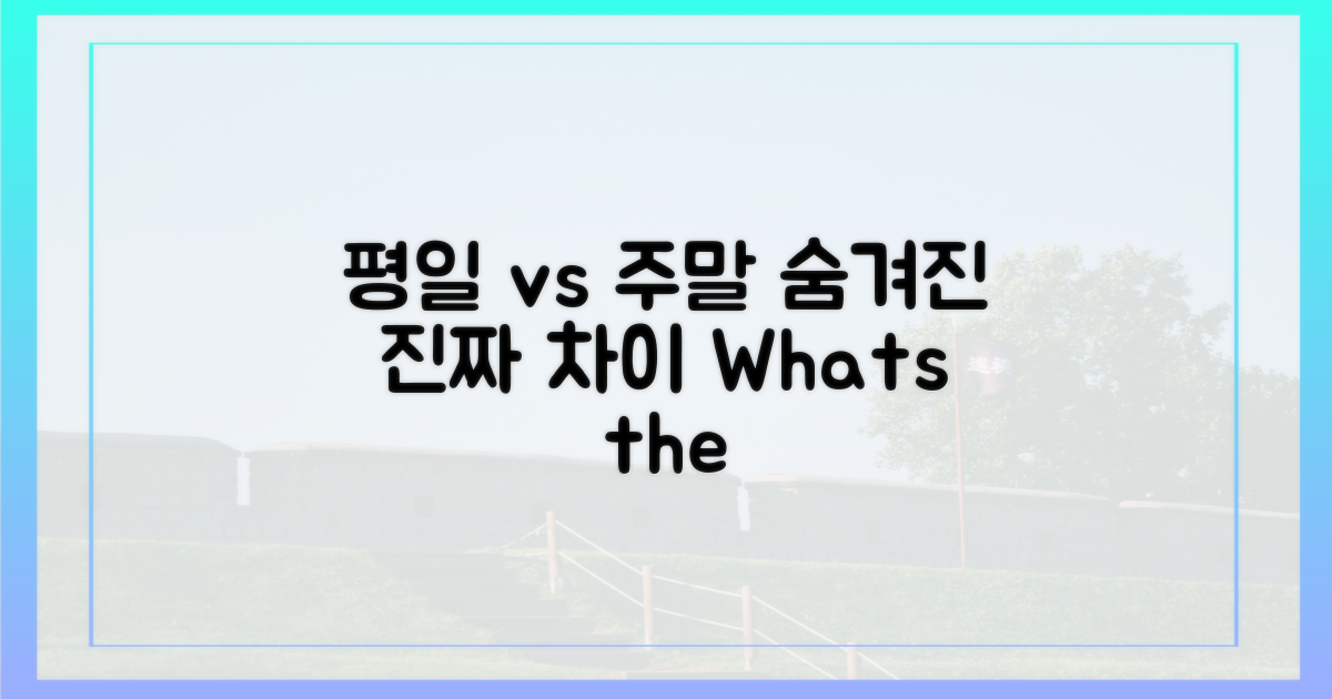 평일 vs 주말: 숨겨진 차이