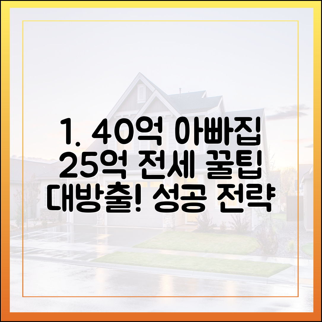 아빠 40억 아파트, 25억 전세 전환 완벽 가이드
