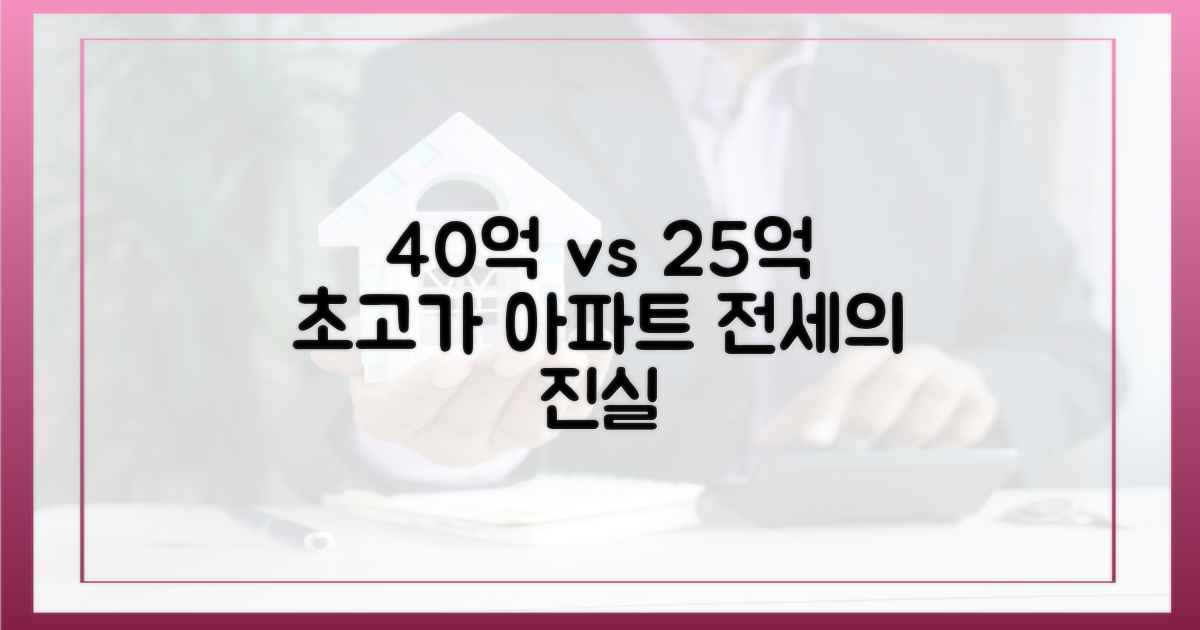 40억 아파트 25억 전세, 이것이 궁금하다
