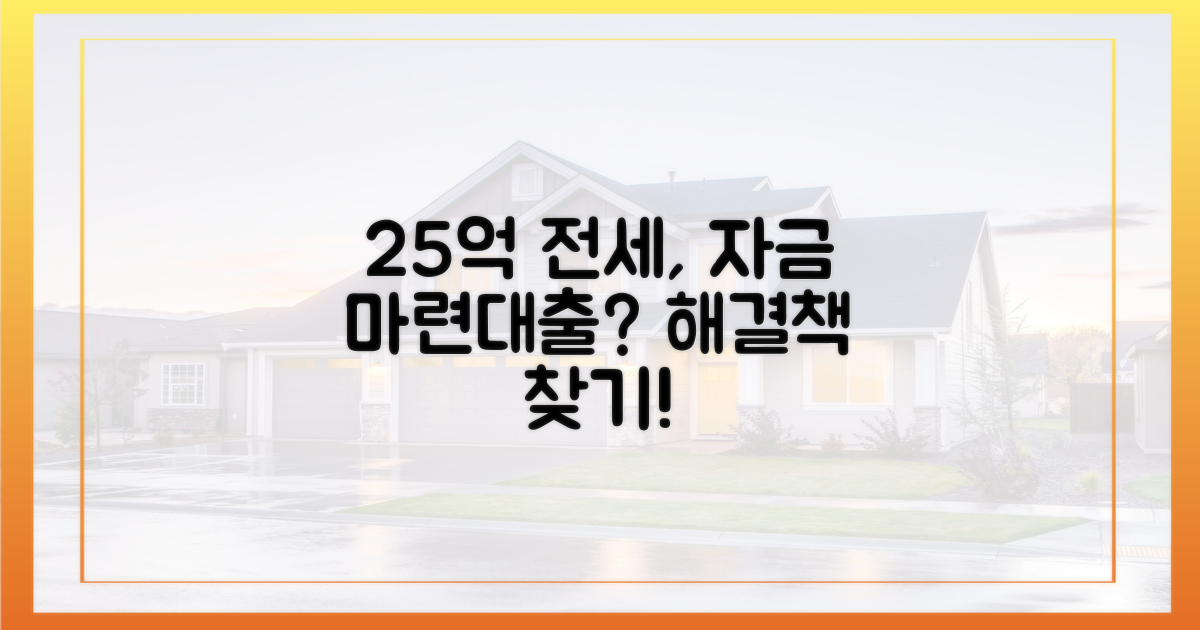 25억 전세, 자금 마련 및 대출 전략