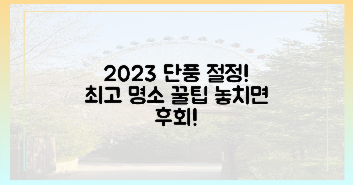 2023년 단풍 절정시기 & 꿀팁