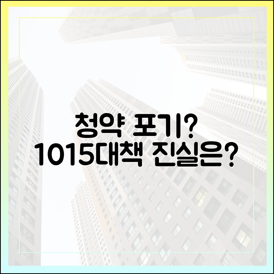 청약 기뻐도 포기? 10·15대책 후 진실은?