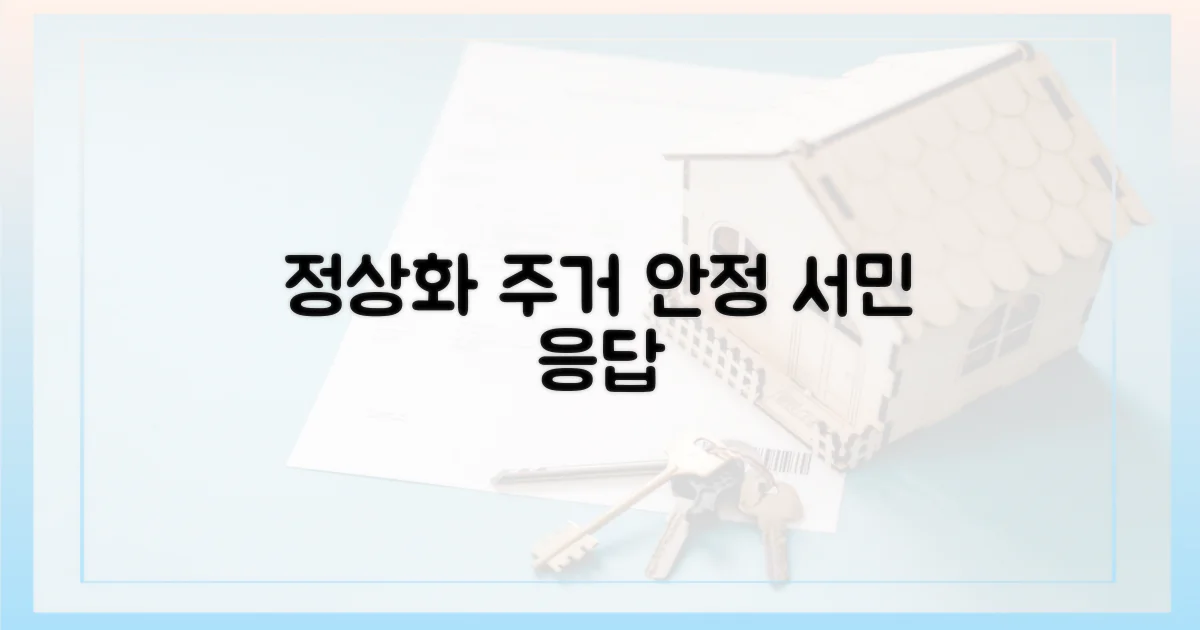 시장 정상화, 서민 주거 안정 위한 길