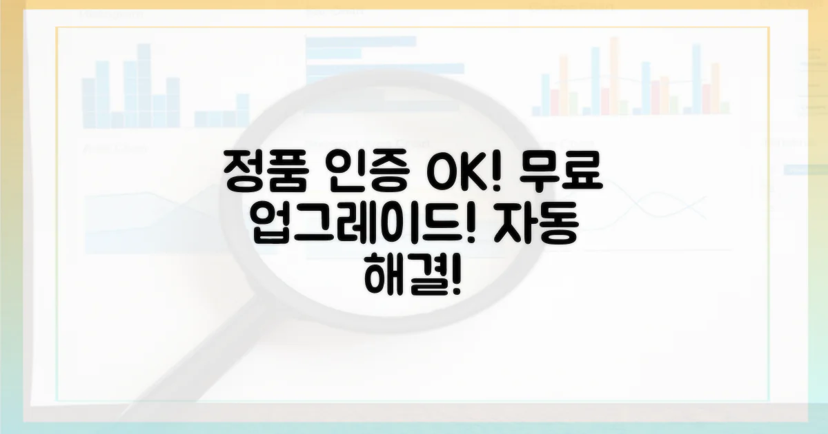 무료 업그레이드, 정품 인증 자동 해결