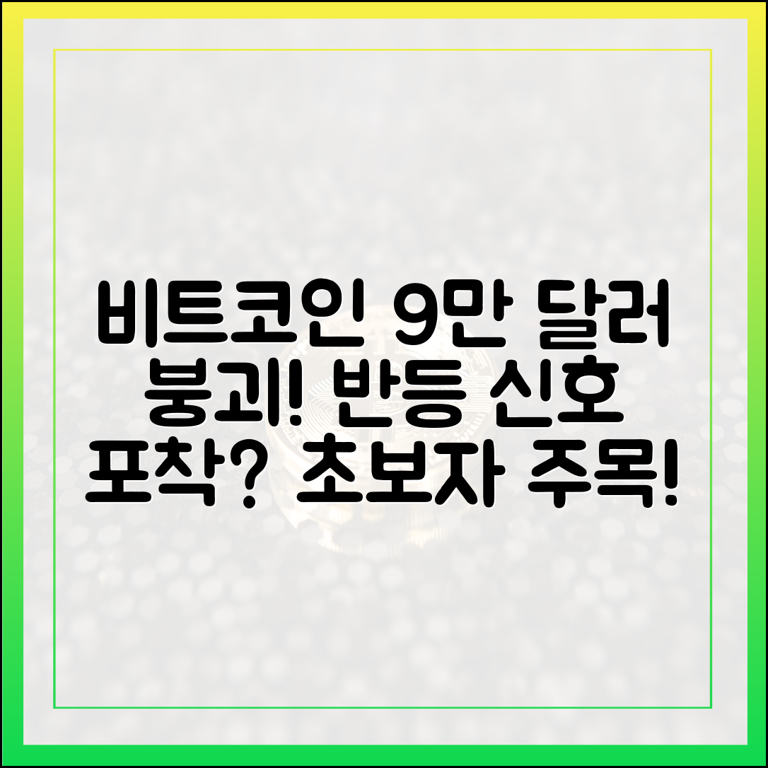 비트코인 9만 달러 붕괴! 초보자도 잡을 반등 신호?