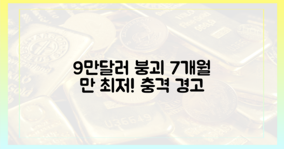 9만 달러 붕괴, 7개월 만 최저