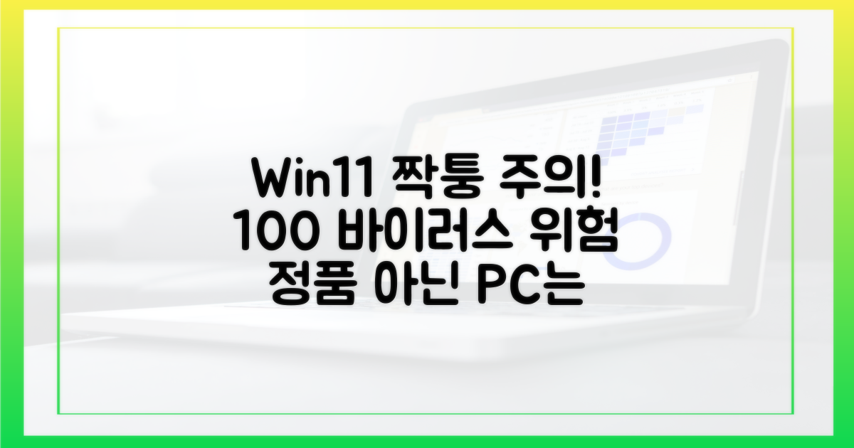 100% 정품 아닌 윈11, 1가지 치명적 바이러스 위험