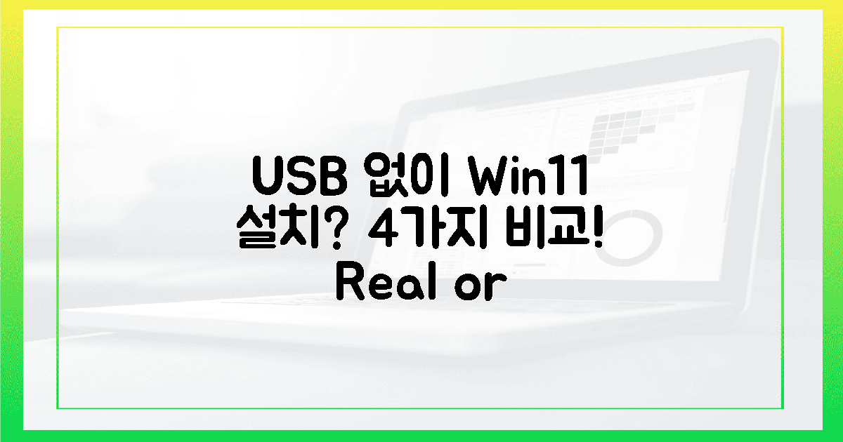 4가지 비교: USB 없이 윈도우 11 설치, 진실은?