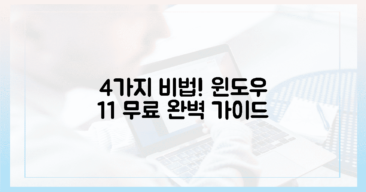 4가지 비법 공개! 윈도우 11 무료 다운로드 완벽 가이드
