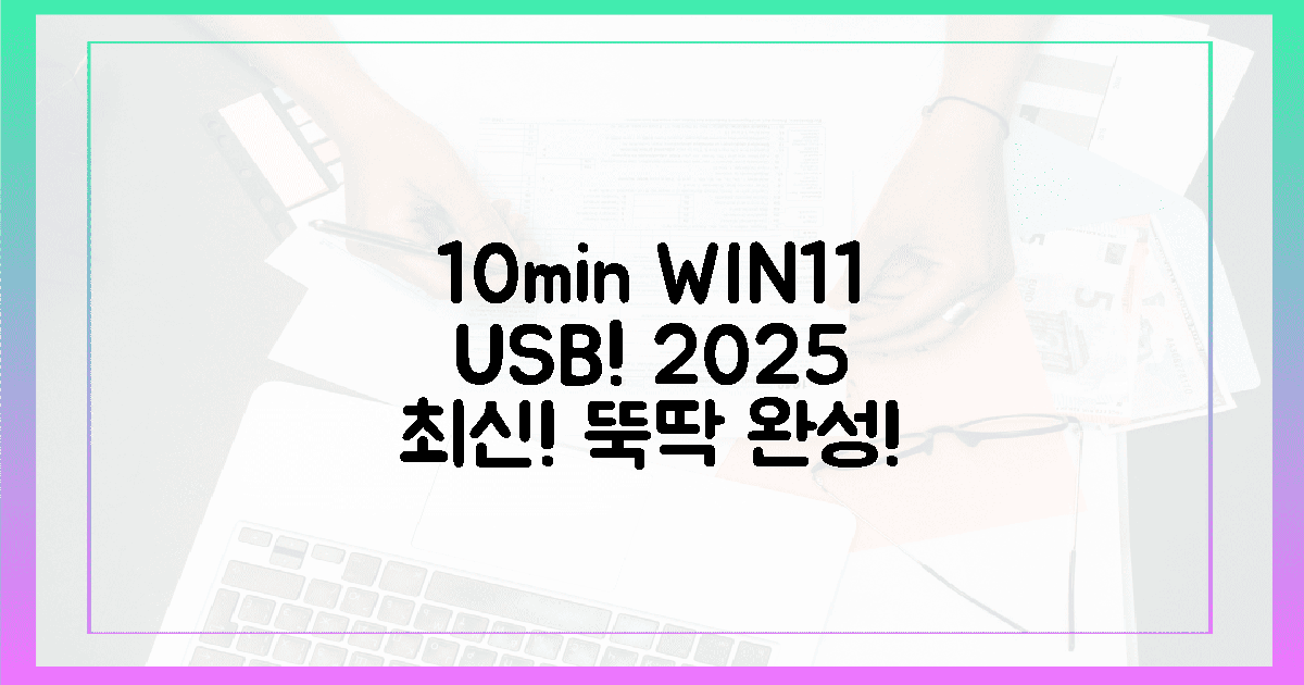 2025년 최신! 윈11 USB, 10분 만에 뚝딱!