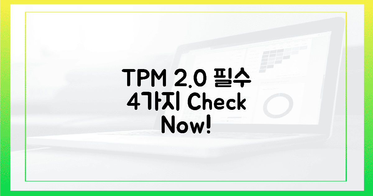 TPM 2.0, 4가지 필수 체크!
