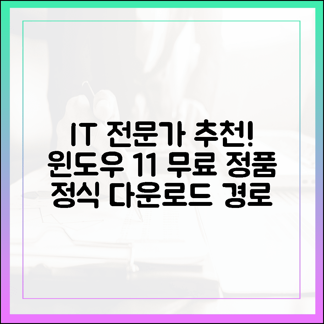 IT 전문가가 검증한 윈도우 11 무료 다운로드 경로 (불법 크랙 아님)