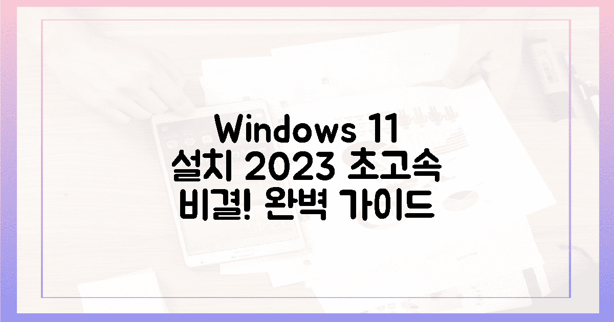 2023년, 윈도우 11 설치 초고속 비결은?
