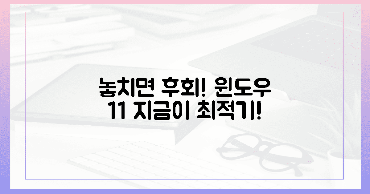놓치면 후회! 윈도우 11, 지금이 최적기!