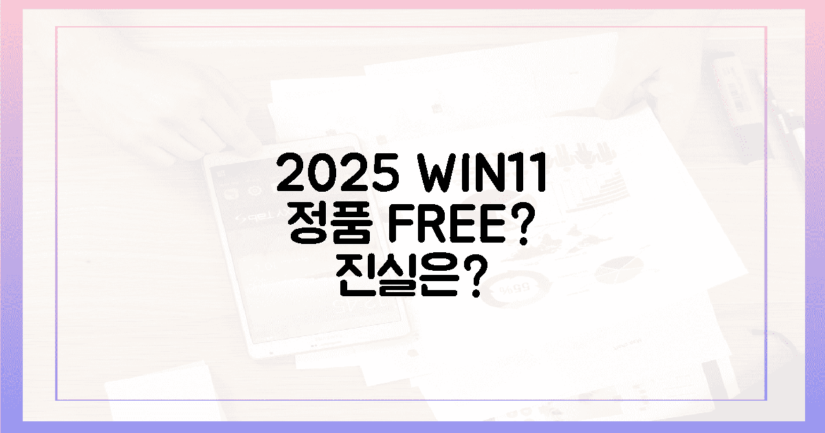 2025년, 윈도우 11 정품, 공짜 맞나요?