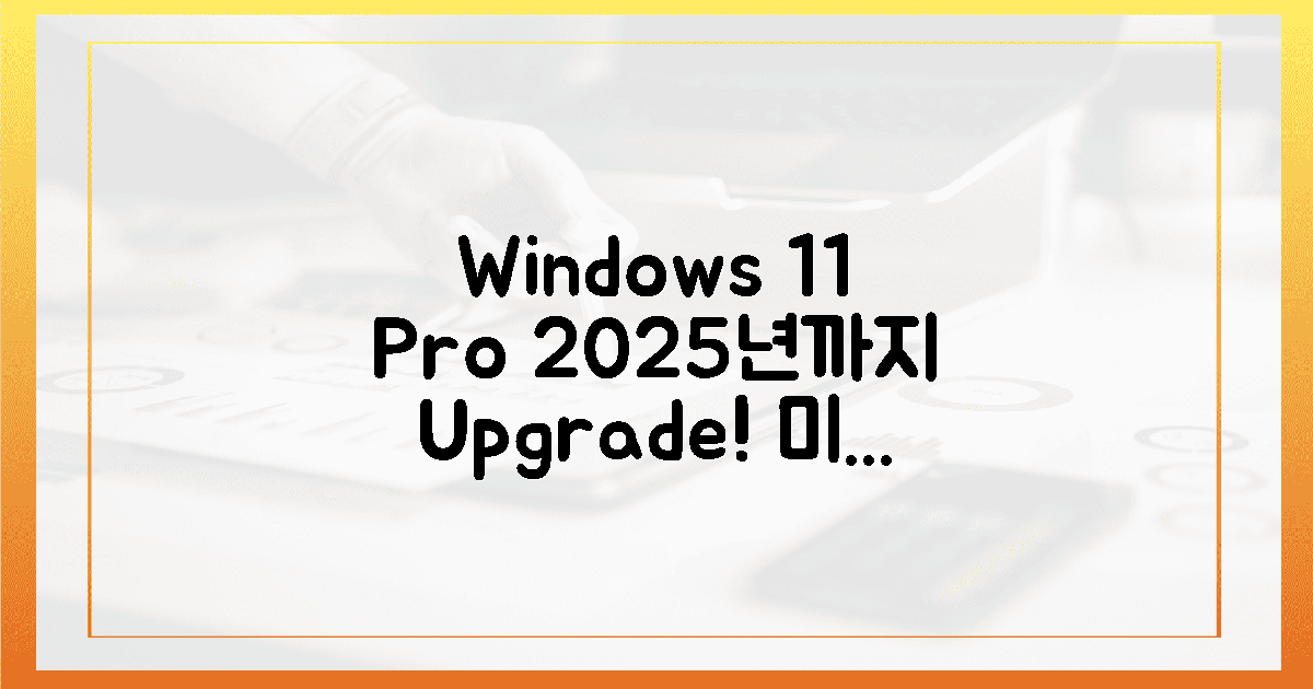 윈도우 11 정품, 2025년까지 빛나는 미래!