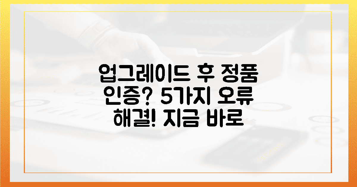 업그레이드 후 정품 인증? 5가지 흔한 오류 해결!