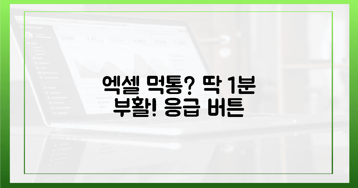 딱 1분! 엑셀 부활시키는 응급 버튼