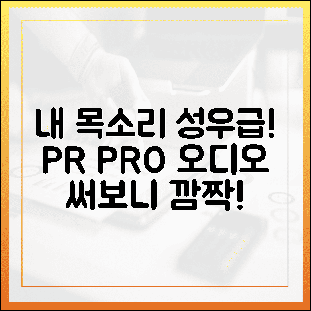 내 목소리가 성우처럼 들리는 마법, 프리미어 프로 오디오 강조 기능 직접 써보니