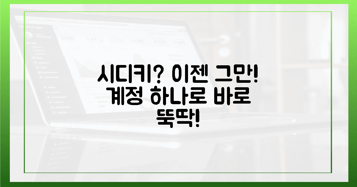 시디키 말고 1개 계정으로 뚝딱!