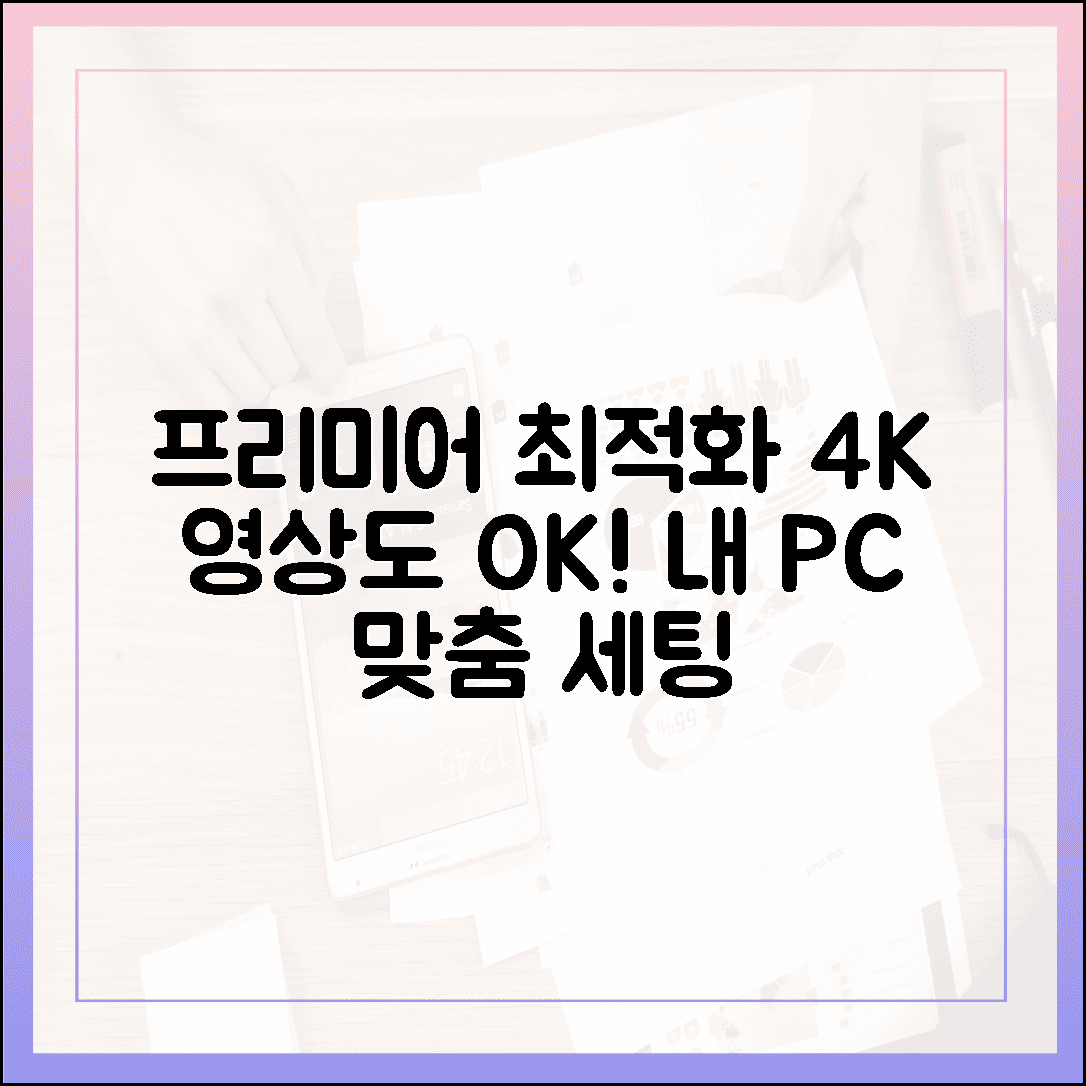 4K 영상도 버벅임 없이, 내 컴퓨터 사양에 딱 맞는 프리미어 프로 최적화 세팅 가이드
