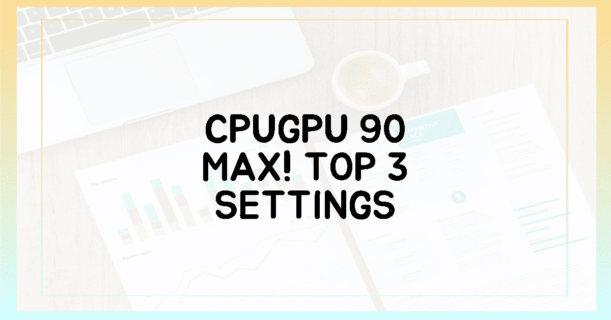 CPU/GPU 90% 활용! 핵심 3대 설정