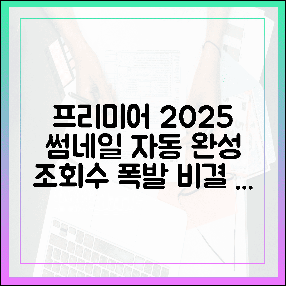 유튜브 조회수 부르는 썸네일 자동 생성, 프리미어 프로 2025 신기능 완벽 분석