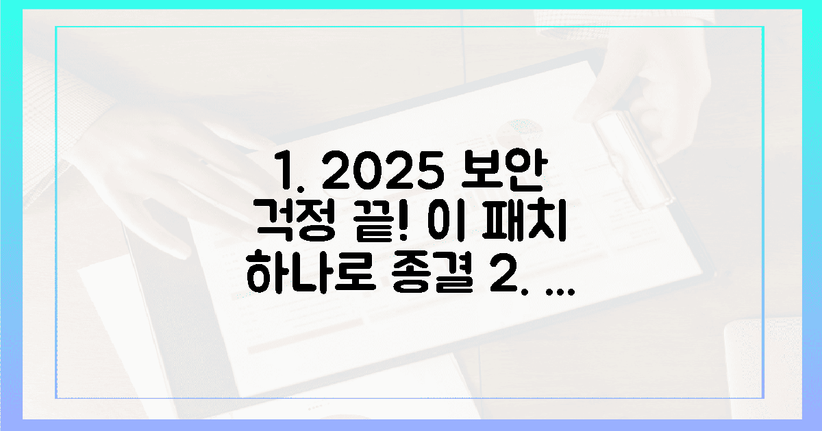 보안 걱정 싹 사라지는 2025년 대비 패치