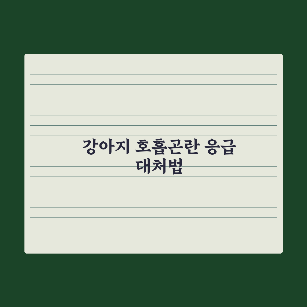 강아지 호흡곤란 - 즉시 병원 가야 할 신호 핵심정리, 필수 지표 5가지