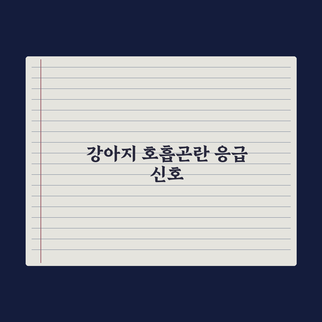 강아지 호흡곤란 - 즉시 병원 가야 할 신호 핵심정리, 필수 지표 5가지