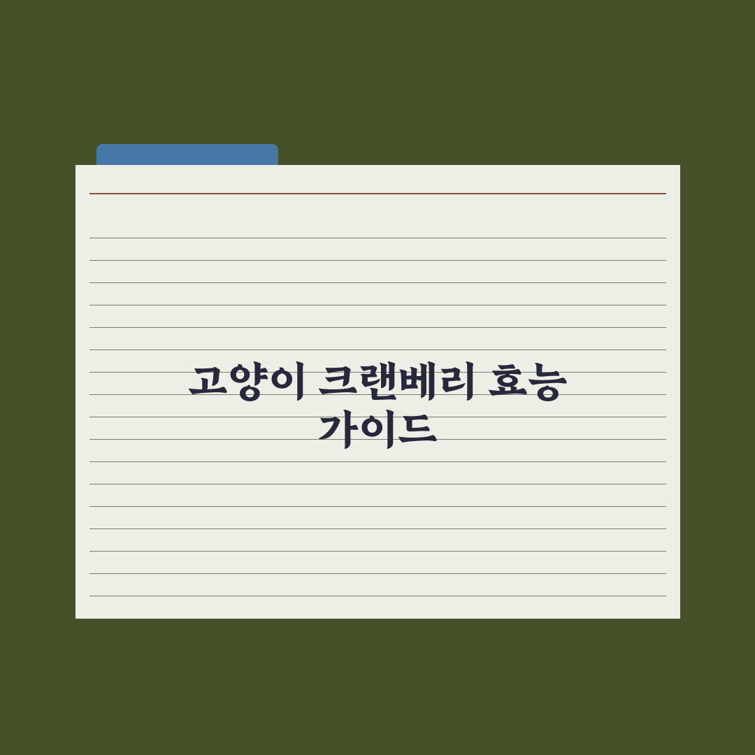 고양이 비뇨기 케어 영양제 - 크랜베리 효능 완벽가이드, 전문가가 검증한 5대 수칙