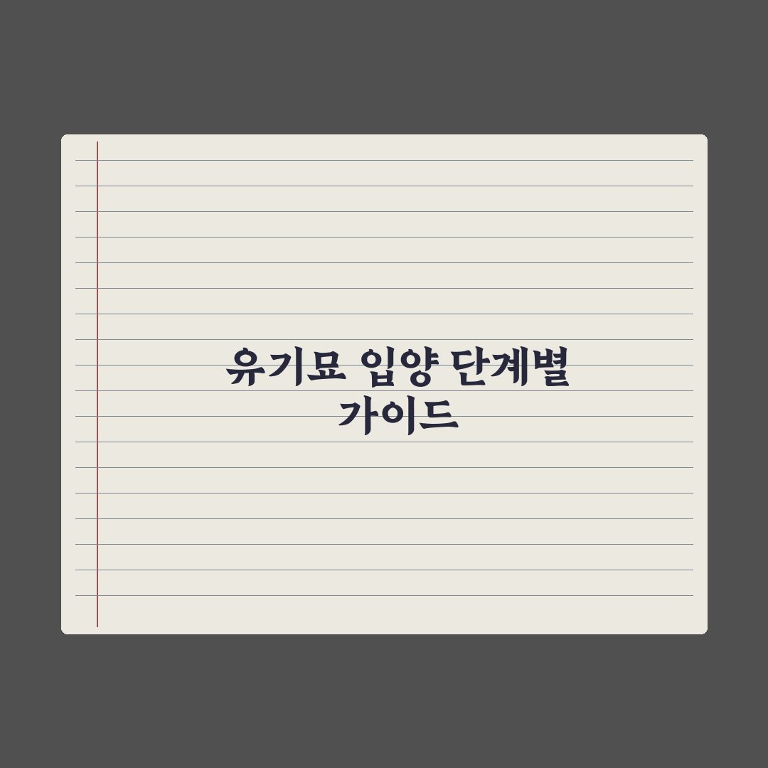 유기묘 입양 가이드 - 고려할 점과 절차 완벽가이드: 7가지 핵심정리
