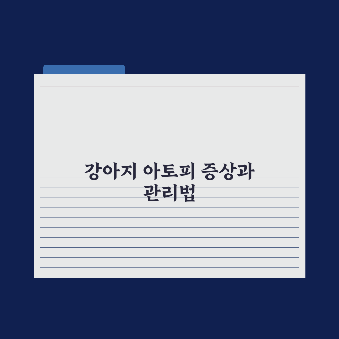 강아지 아토피 피부염 - 증상과 관리 실전가이드: 전문가의 5단계 케어