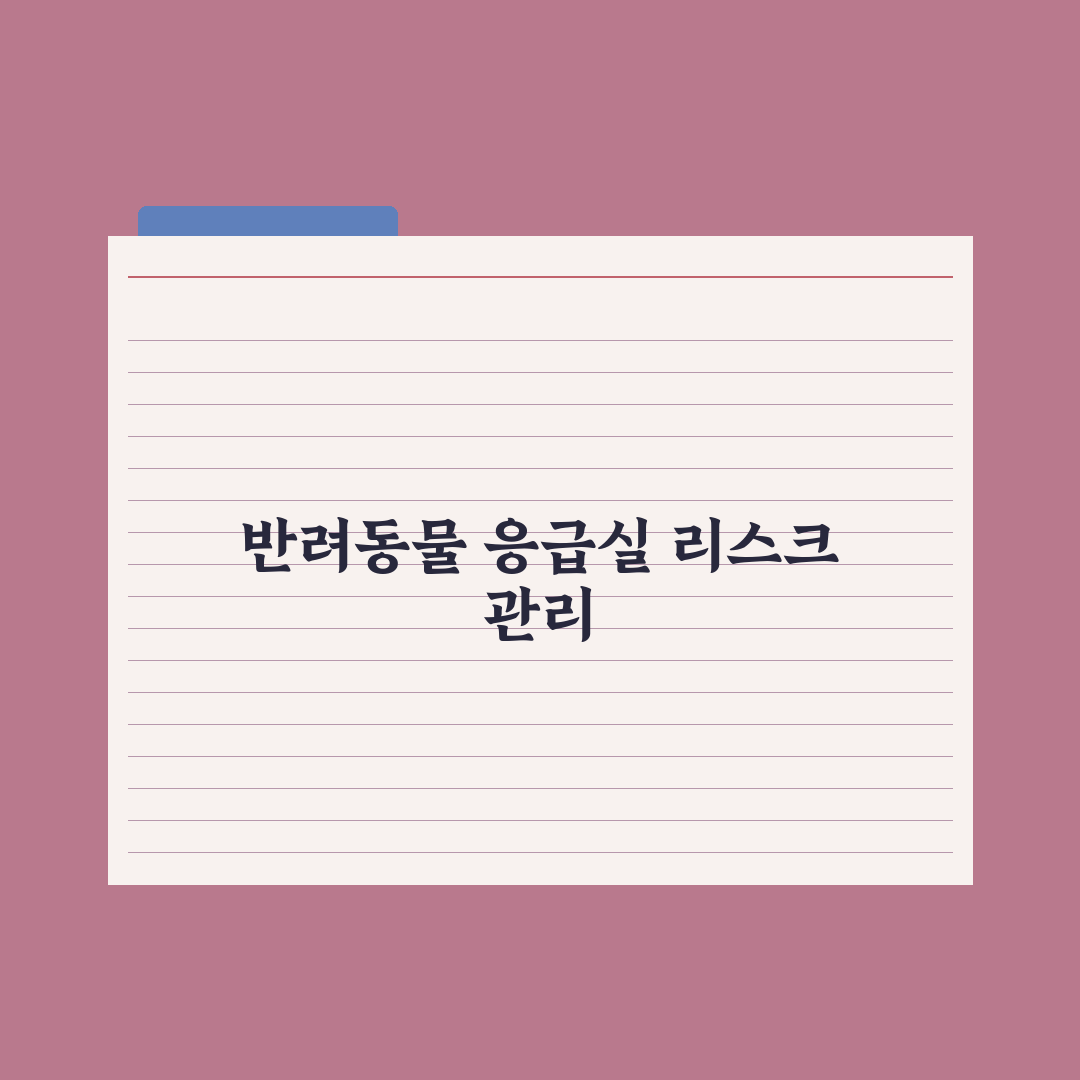 반려동물 응급실 정보 - 24시간 동물병원 이용 가이드 핵심정리: 5단계