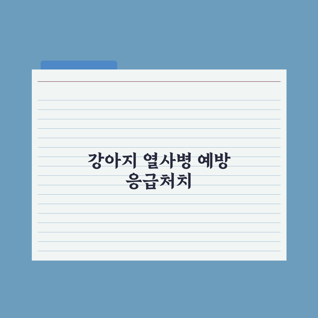 강아지 열사병 - 응급 처치와 예방 실전가이드: 놓치기 쉬운 5가지 핵심