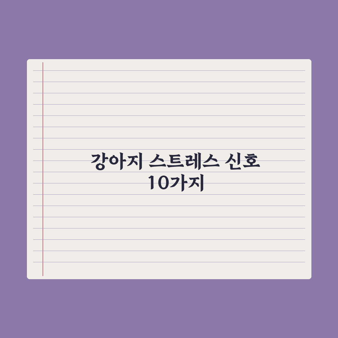 강아지 스트레스 신호 10가지 알아채기 실전가이드, 놓치기 쉬운 핵심정리