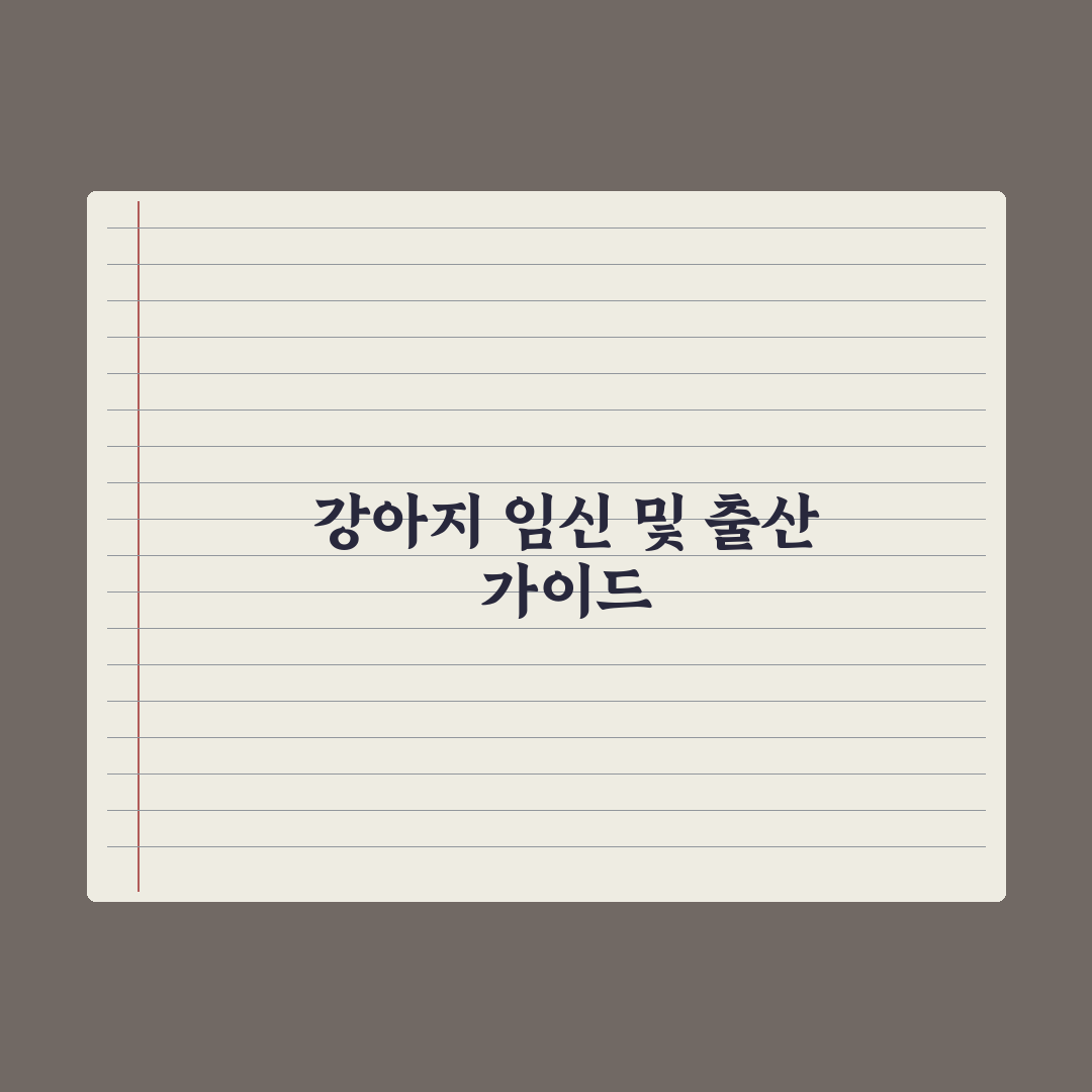 강아지 임신 - 시기·증상·출산 준비 완벽가이드: 전문가가 검증한 5단계