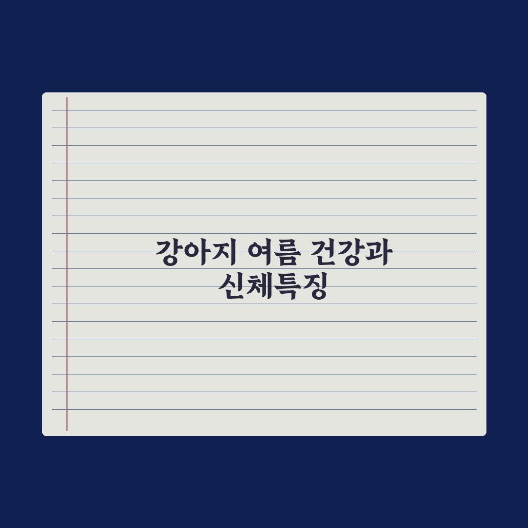 강아지 더위·여름철 건강관리 완벽가이드, 전문가가 검증한 7가지 핵심 수칙