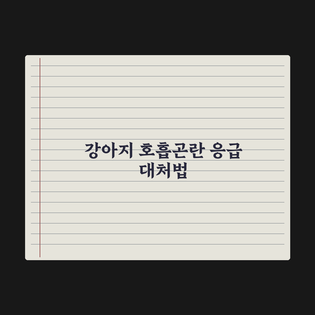 강아지 호흡곤란 - 즉시 병원 가야 할 신호 핵심정리, 필수 지표 5가지