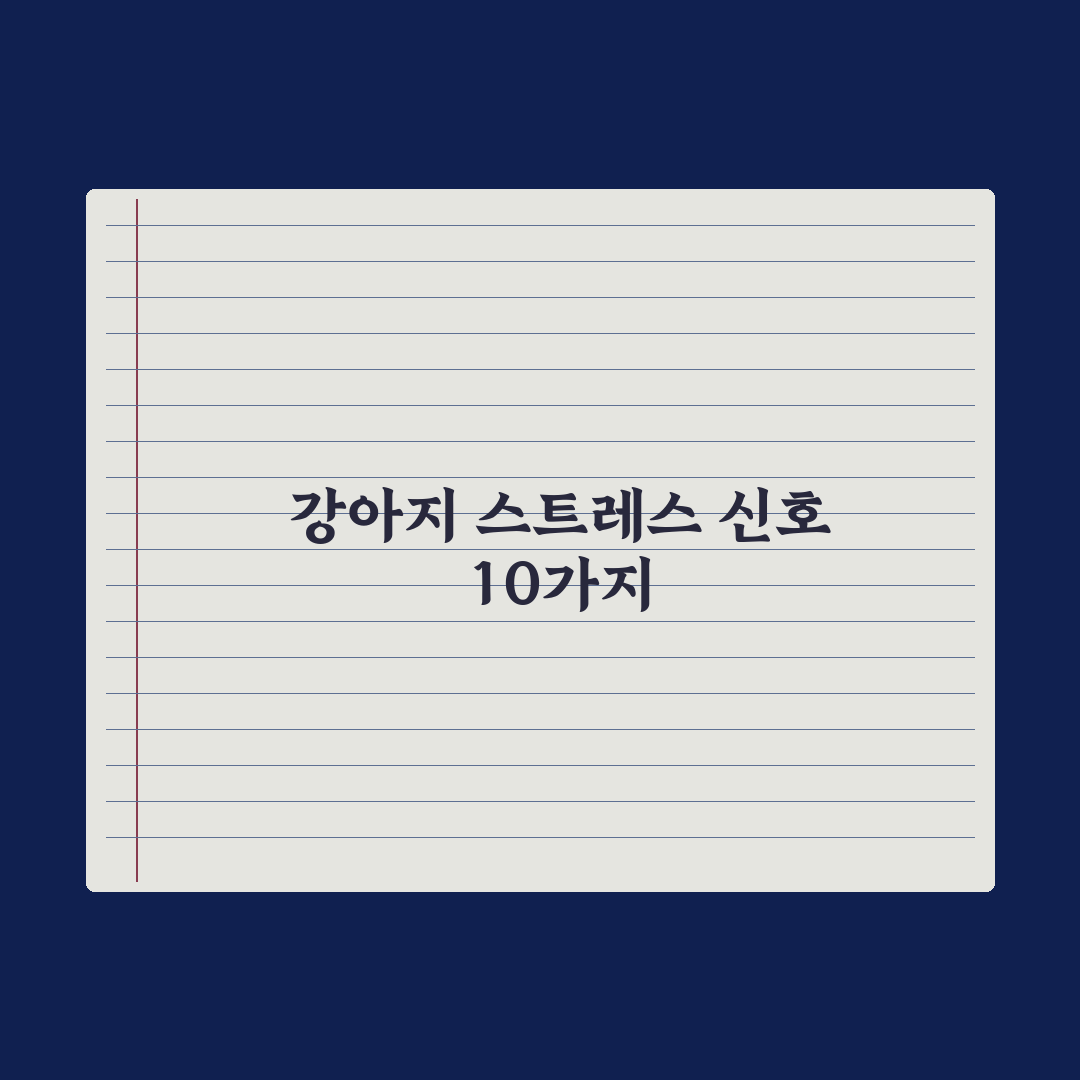 강아지 스트레스 신호 10가지 알아채기 실전가이드, 놓치기 쉬운 핵심정리