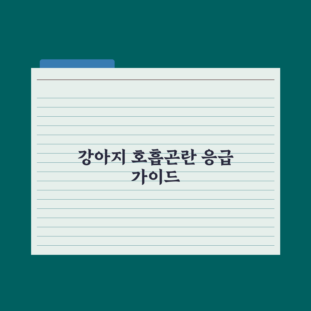 강아지 호흡곤란 - 즉시 병원 가야 할 신호 핵심정리, 필수 지표 5가지