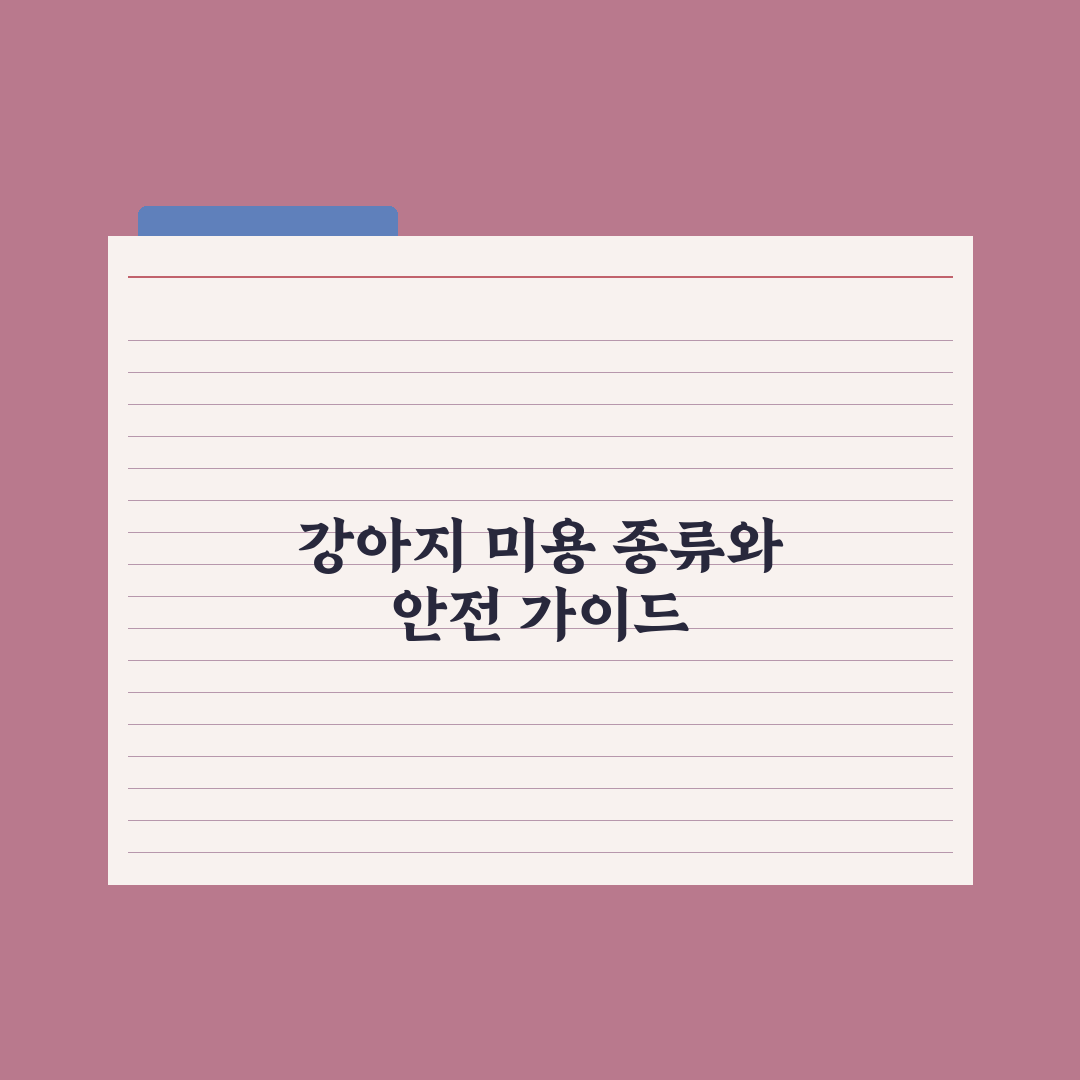 강아지 미용 - 종류와 빈도 가이드 핵심정리, 전문가의 5대 분석 원칙