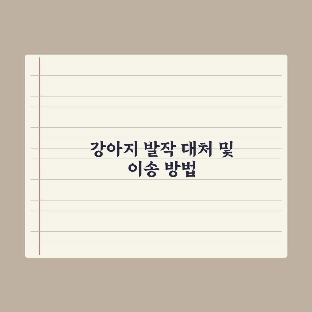 강아지 발작 - 응급 대처와 병원 이송 실전가이드, 전문가 검증 5단계