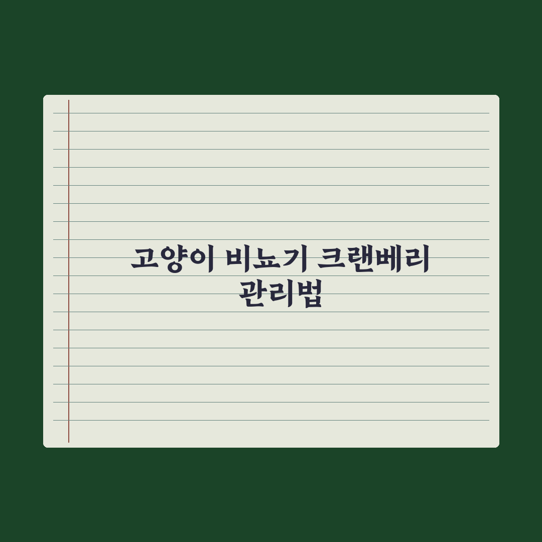 고양이 비뇨기 케어 영양제 - 크랜베리 효능 완벽가이드, 전문가가 검증한 5대 수칙